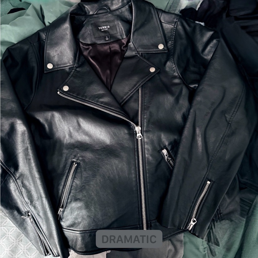 Torrid Black Leather Biker Jacket